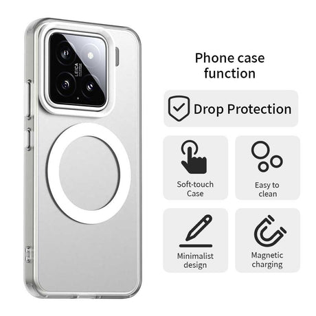EIDERWOOD Xiaomi 15 Hybrid Plast Cover - MagSafe Kompatibel - Gennemsigtig / Hvid