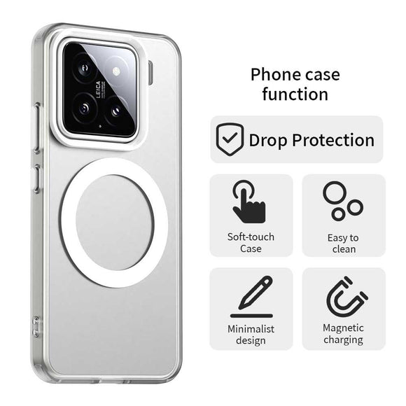 EIDERWOOD Xiaomi 15 Hybrid Plast Cover - MagSafe Kompatibel - Gennemsigtig / Hvid