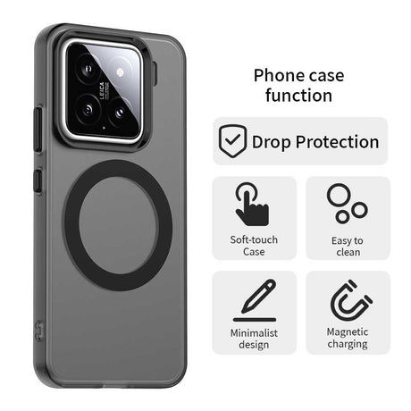 EIDERWOOD Xiaomi 15 Hybrid Plast Cover - MagSafe Kompatibel - Gennemsigtig / Sort