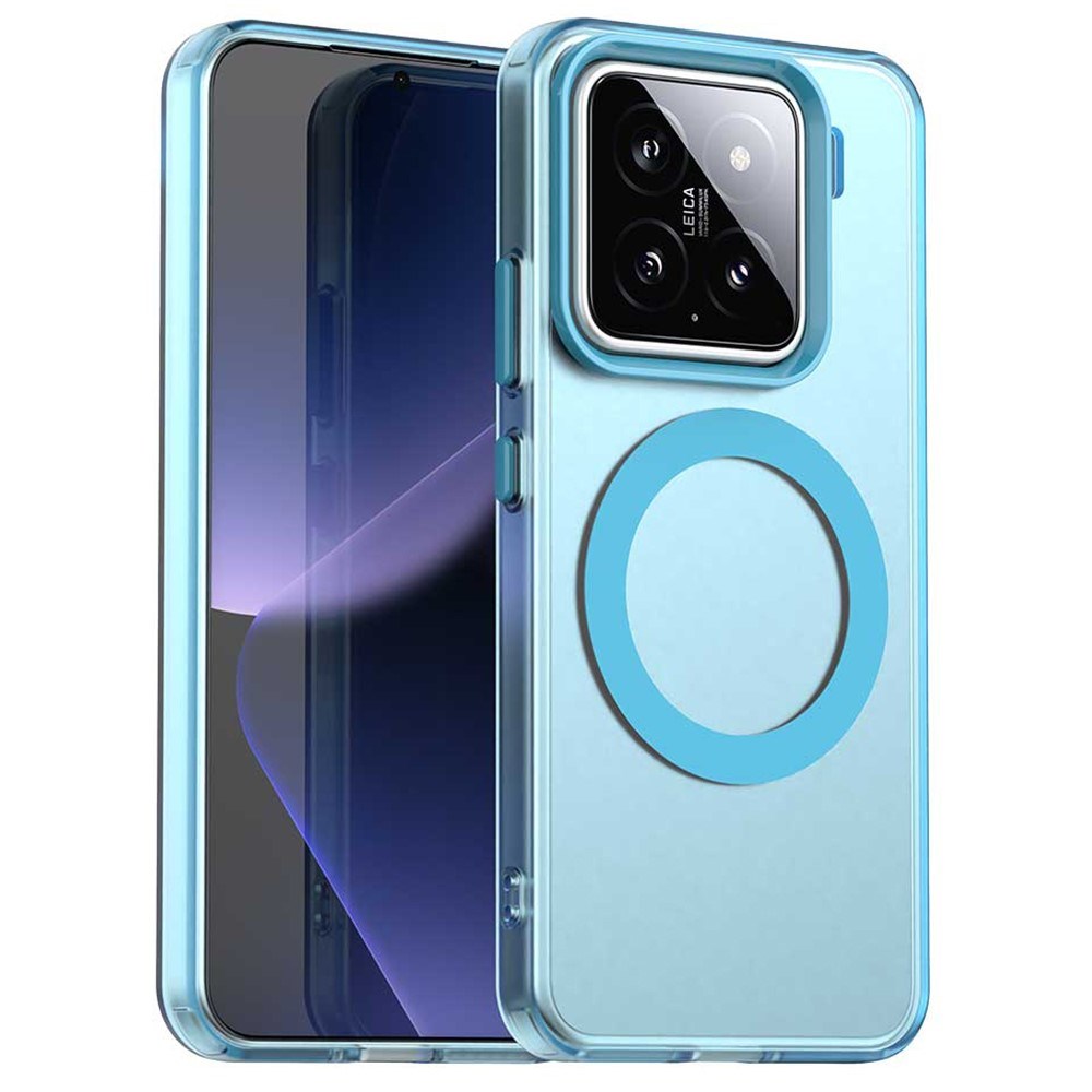 EIDERWOOD Xiaomi 15 Hybrid Plast Cover - MagSafe Kompatibel - Gennemsigtig / Blå