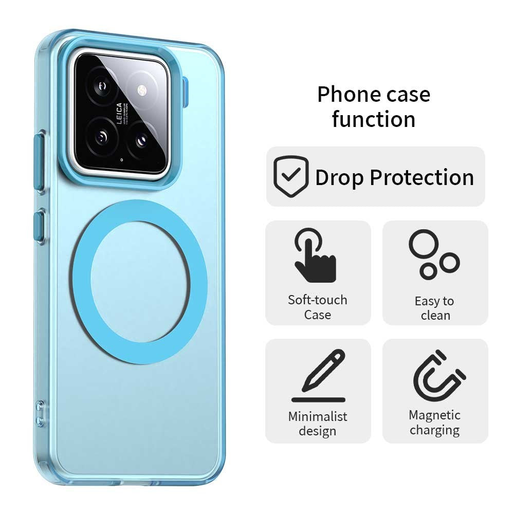 EIDERWOOD Xiaomi 15 Hybrid Plast Cover - MagSafe Kompatibel - Gennemsigtig / Blå