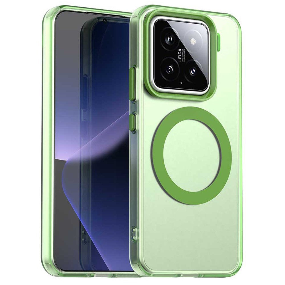 EIDERWOOD Xiaomi 15 Hybrid Plast Cover - MagSafe Kompatibel - Gennemsigtig / Grøn
