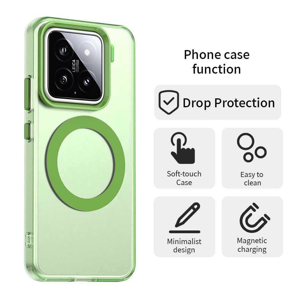 EIDERWOOD Xiaomi 15 Hybrid Plast Cover - MagSafe Kompatibel - Gennemsigtig / Grøn