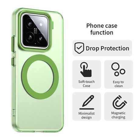 EIDERWOOD Xiaomi 15 Hybrid Plast Cover - MagSafe Kompatibel - Gennemsigtig / Grøn