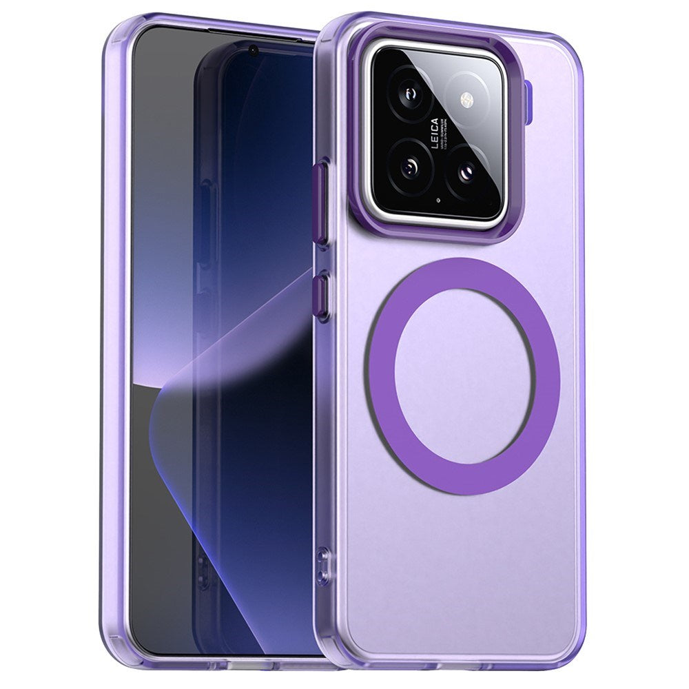 EIDERWOOD Xiaomi 15 Hybrid Plast Cover - MagSafe Kompatibel - Gennemsigtig / Lilla