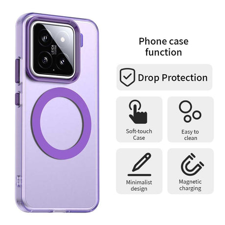 EIDERWOOD Xiaomi 15 Hybrid Plast Cover - MagSafe Kompatibel - Gennemsigtig / Lilla