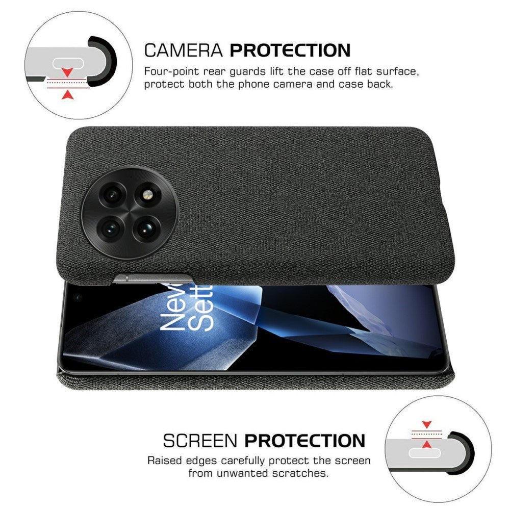 EIDERWOOD Stofbetrukket Plastik Cover - OnePlus 13 - Sort