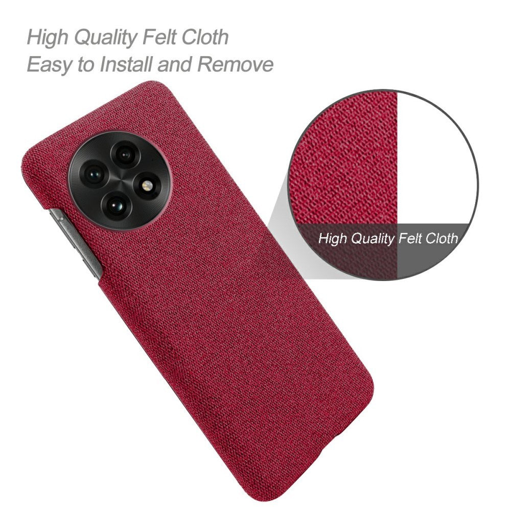 EIDERWOOD Stofbetrukket Plastik Cover - OnePlus 13 - Rød