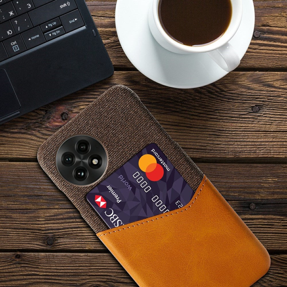 EIDERWOOD - OnePlus 13 Beskyttelsescover i Kunstlæder med Kortlomme og Robust Yderside - Orange