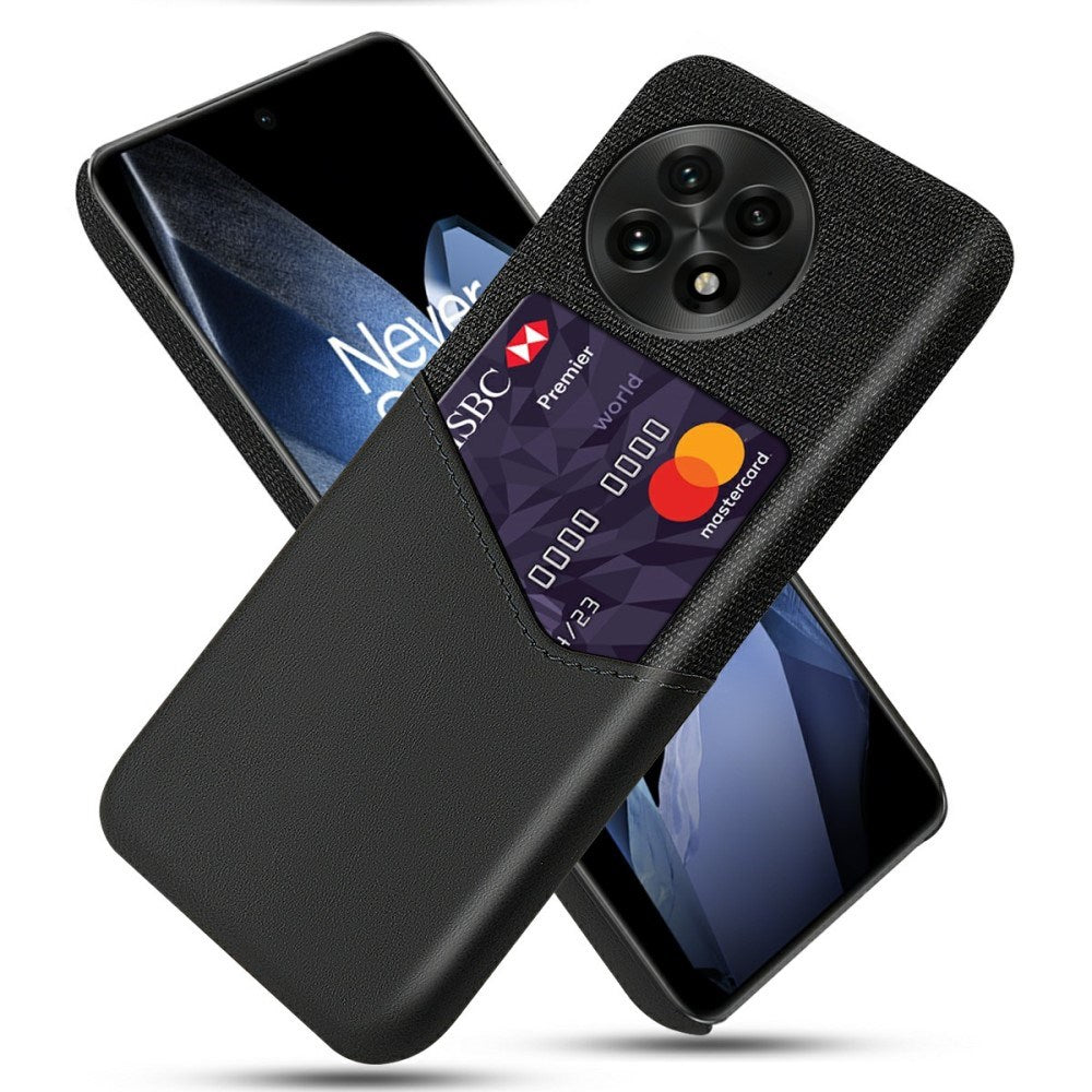 EIDERWOOD - OnePlus 13 Beskyttelsescover i Kunstlæder med Kortlomme og Robust Yderside - Sort