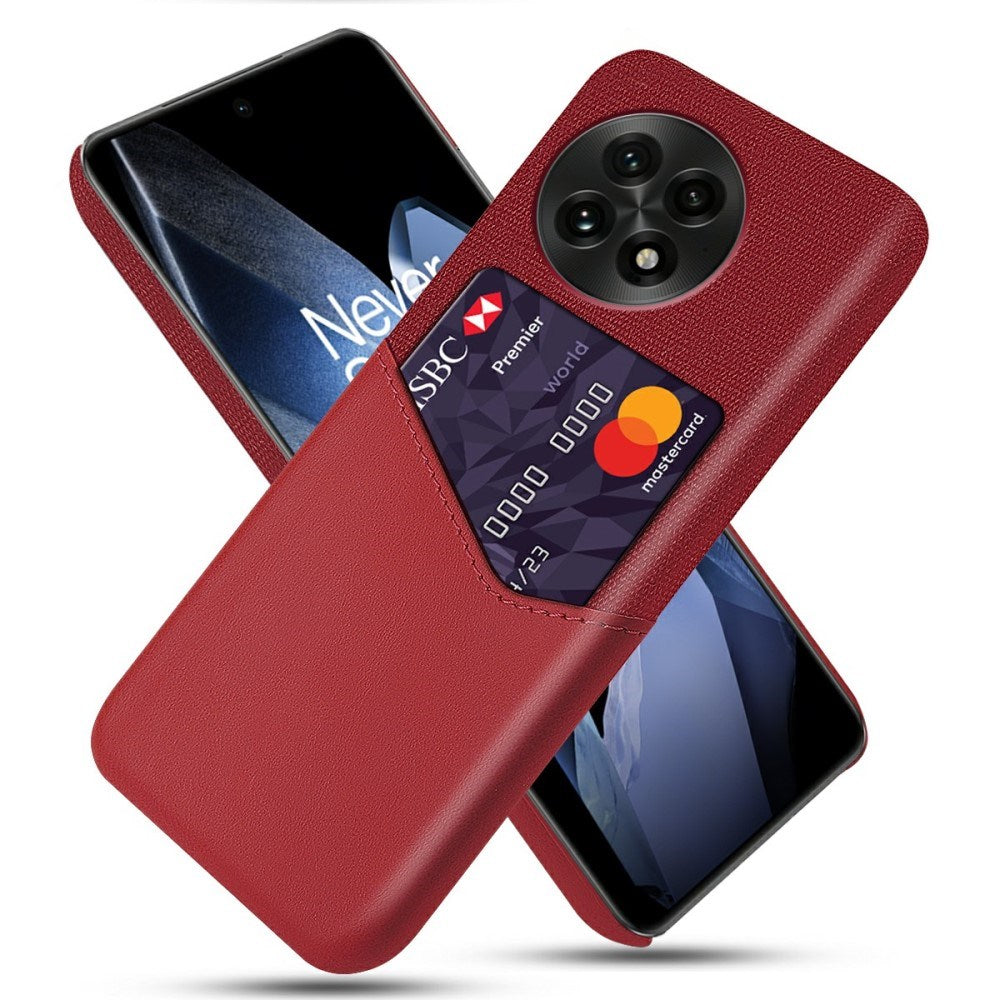 EIDERWOOD - OnePlus 13 Beskyttelsescover i Kunstlæder med Kortlomme og Robust Yderside - Rød