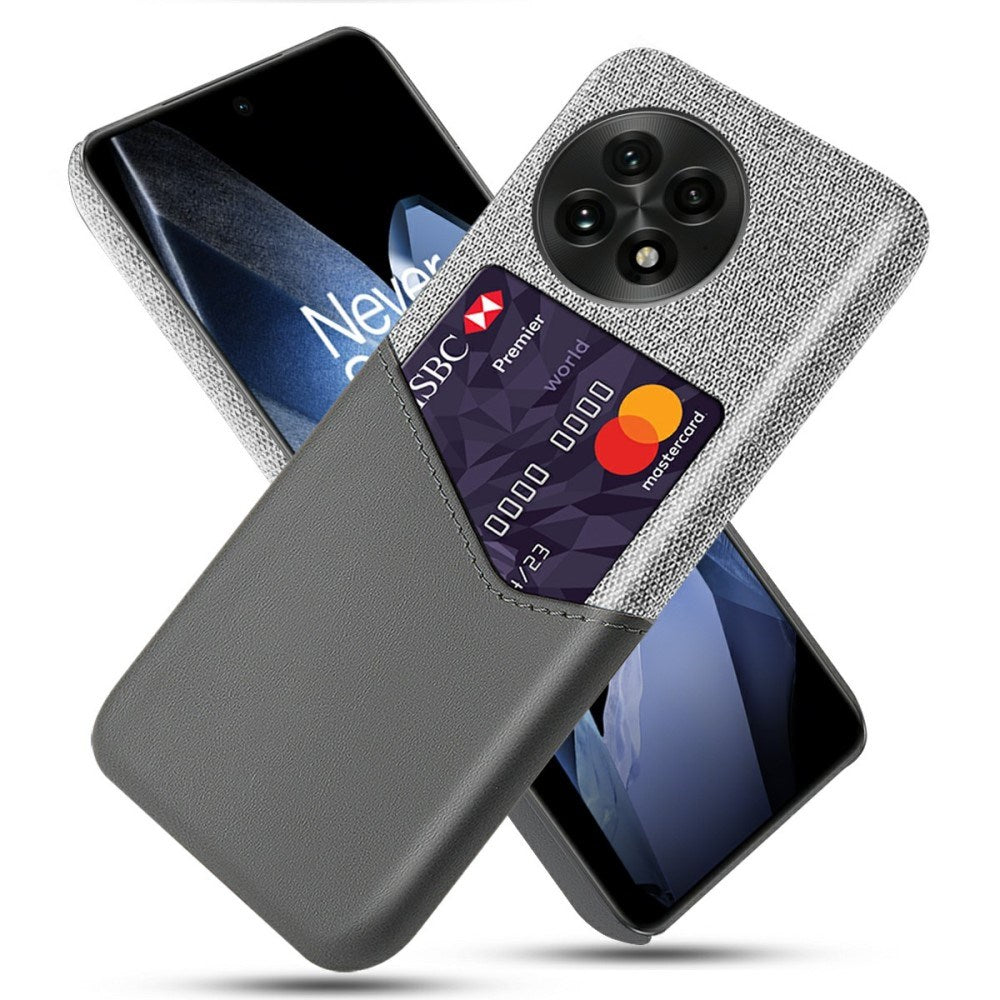 EIDERWOOD - OnePlus 13 Beskyttelsescover i Kunstlæder med Kortlomme og Robust Yderside - Grå