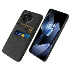 EIDERWOOD OnePlus 13 Stofbetrukket Plastik Cover m. Kortholder - Sort