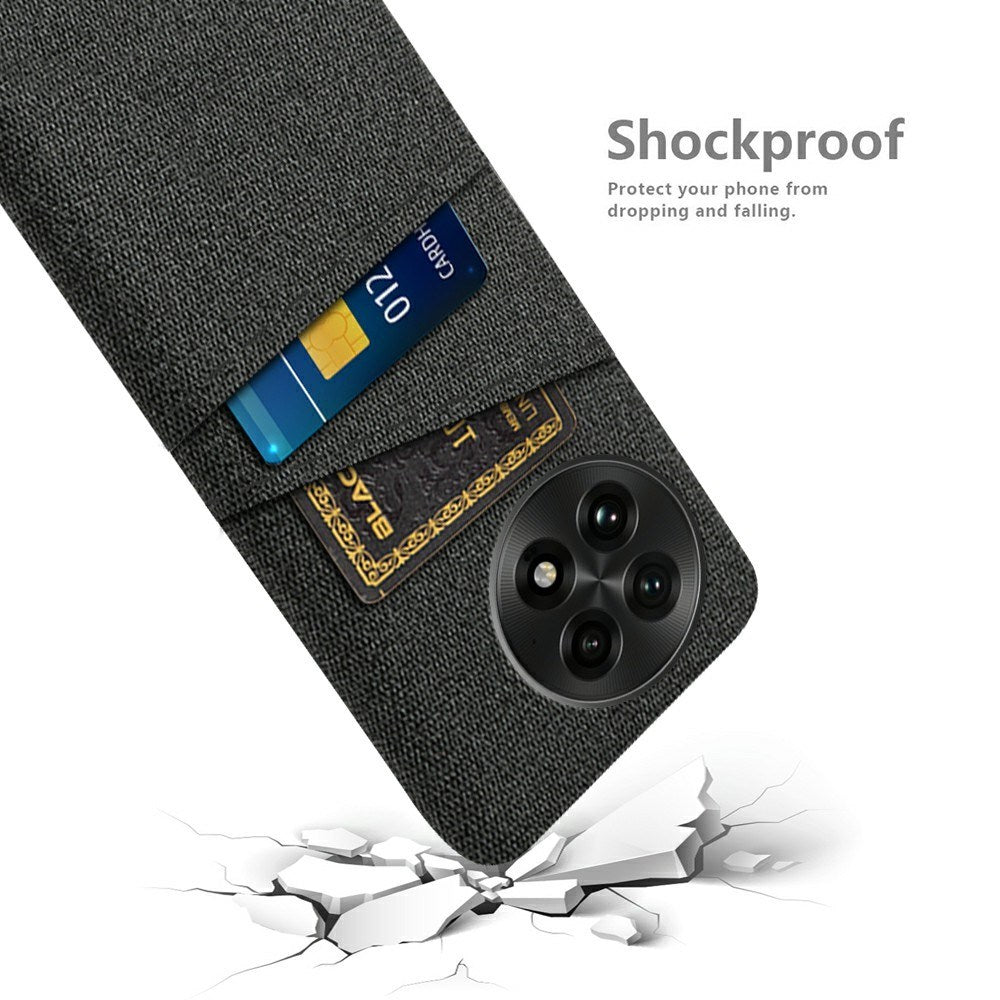 EIDERWOOD OnePlus 13 Stofbetrukket Plastik Cover m. Kortholder - Sort