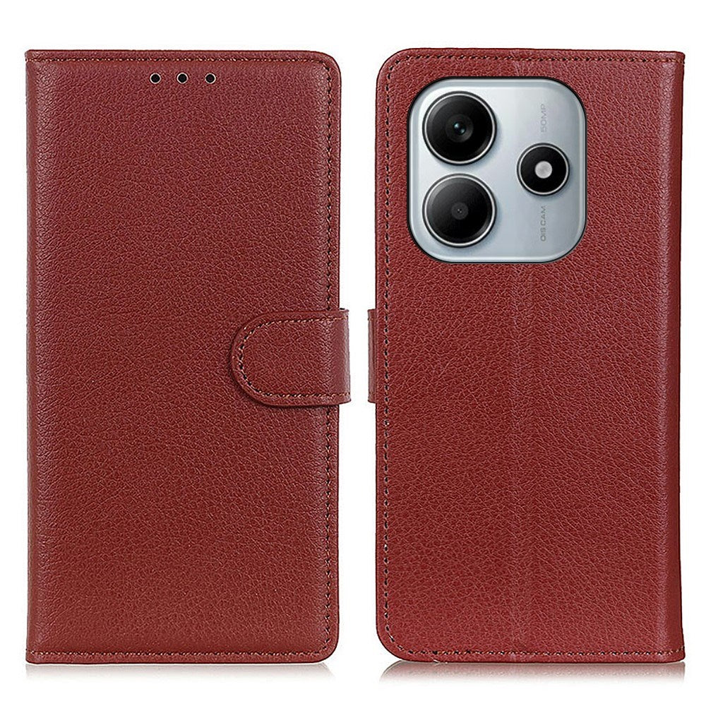 EIDERWOOD Xiaomi Redmi Note 14 (4G) Kunstlæder Flip Cover m. Kortholder & Ståfunktion - Brun