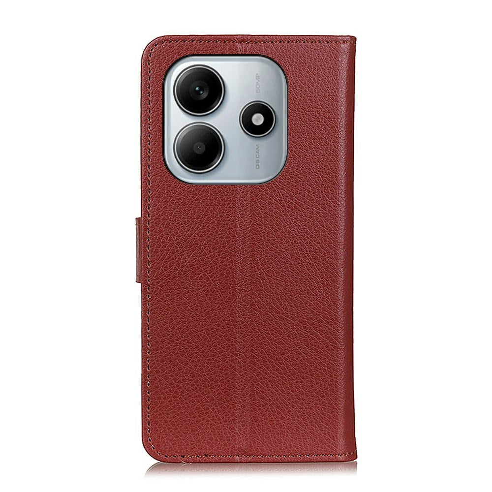 EIDERWOOD Xiaomi Redmi Note 14 (4G) Kunstlæder Flip Cover m. Kortholder & Ståfunktion - Brun