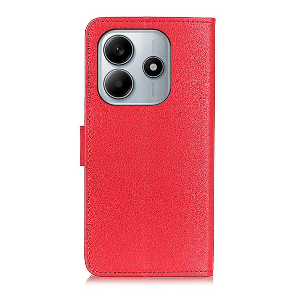 EIDERWOOD Xiaomi Redmi Note 14 (4G) Kunstlæder Flip Cover m. Kortholder & Ståfunktion - Rød