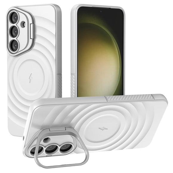 EIDERWOOD Samsung Galaxy S25+ (Plus) Fleksibelt Plastik Cover m. Tekstur & Kickstand - Hvid