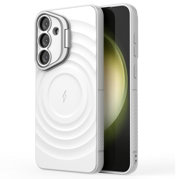 EIDERWOOD Samsung Galaxy S25+ (Plus) Fleksibelt Plastik Cover m. Tekstur & Kickstand - Hvid