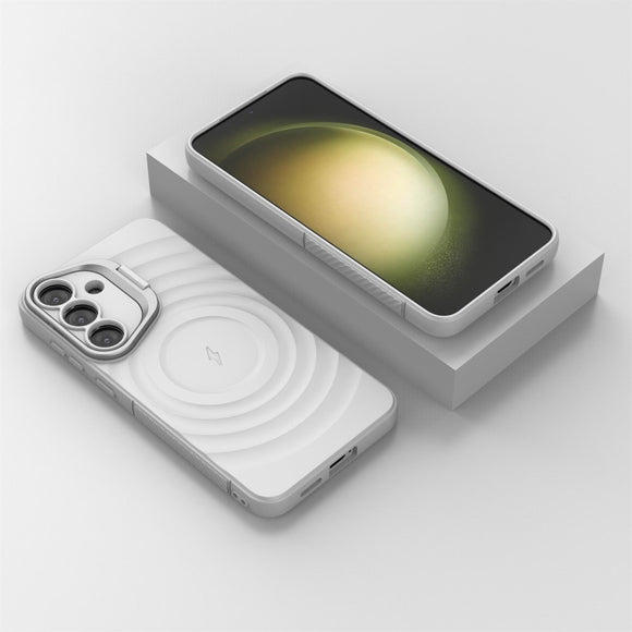 EIDERWOOD Samsung Galaxy S25+ (Plus) Fleksibelt Plastik Cover m. Tekstur & Kickstand - Hvid