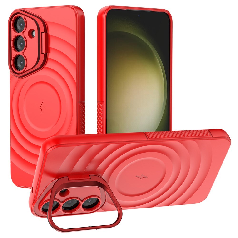 EIDERWOOD Samsung Galaxy S25+ (Plus) Fleksibelt Plastik Cover m. Tekstur & Kickstand - Rød