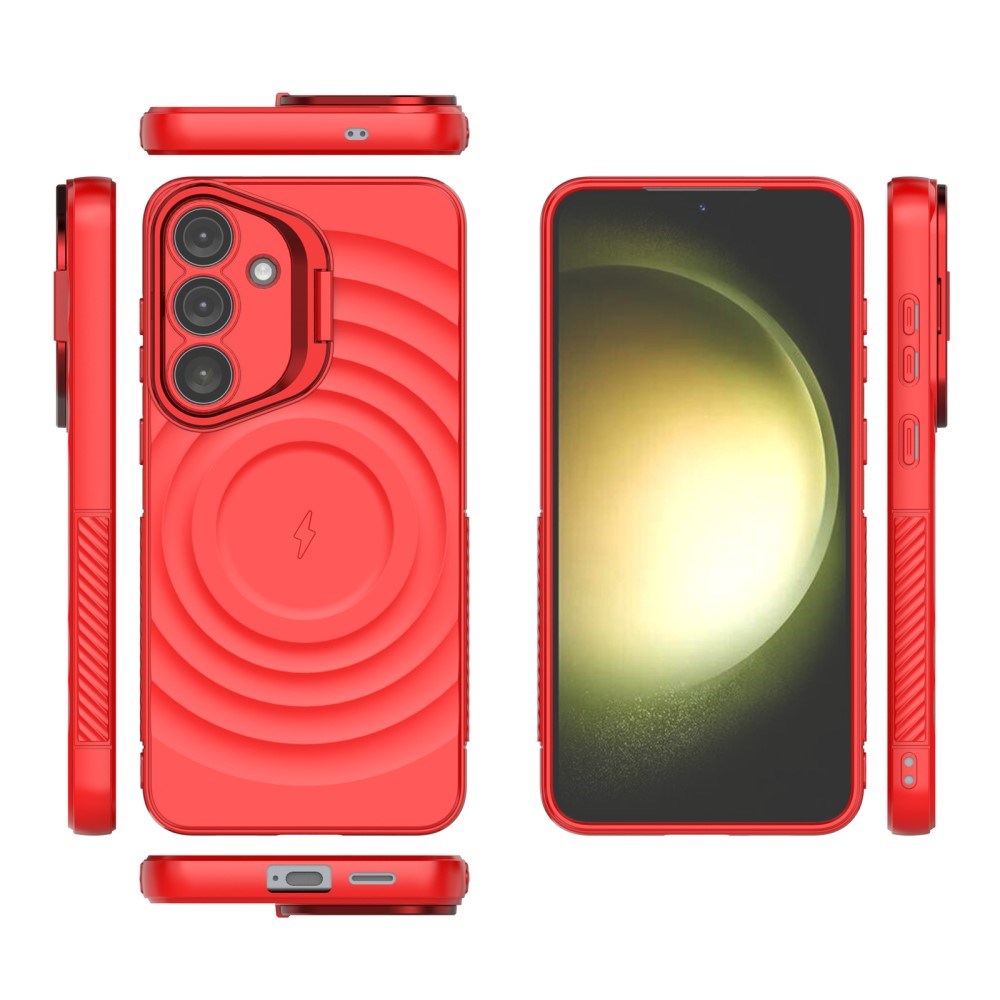 EIDERWOOD Samsung Galaxy S25+ (Plus) Fleksibelt Plastik Cover m. Tekstur & Kickstand - Rød