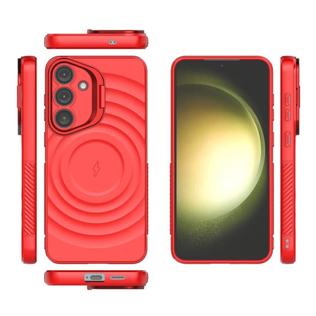 EIDERWOOD Samsung Galaxy S25+ (Plus) Fleksibelt Plastik Cover m. Tekstur & Kickstand - Rød