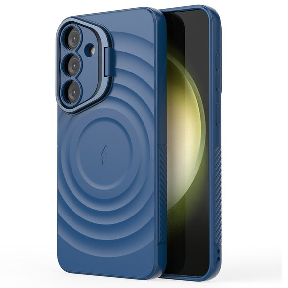 EIDERWOOD Samsung Galaxy S25+ (Plus) Fleksibelt Plastik Cover m. Tekstur & Kickstand - Blå