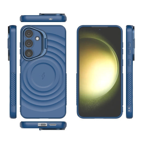 EIDERWOOD Samsung Galaxy S25+ (Plus) Fleksibelt Plastik Cover m. Tekstur & Kickstand - Blå