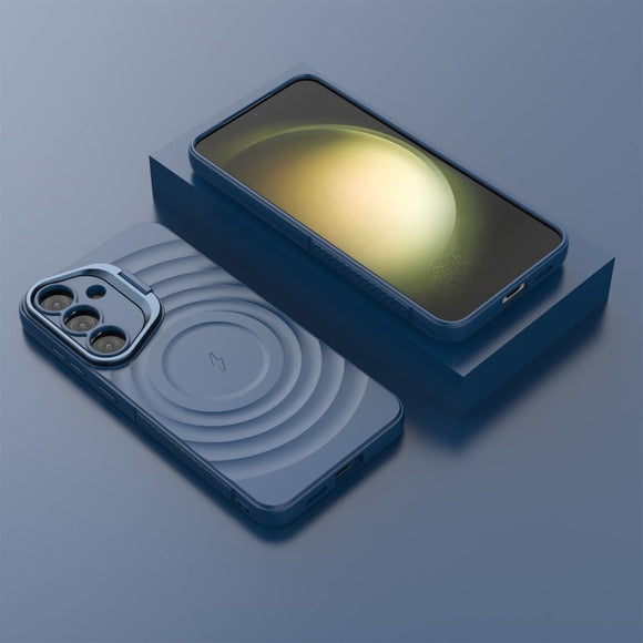 EIDERWOOD Samsung Galaxy S25+ (Plus) Fleksibelt Plastik Cover m. Tekstur & Kickstand - Blå