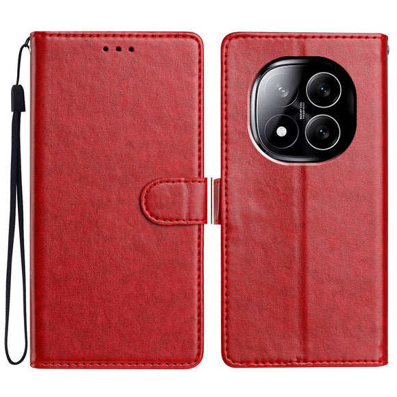 EIDERWOOD Xiaomi Redmi Note 14 Pro (5G) / Poco X7 Kunstlæder Flip Cover m. Strop - Mørkerød