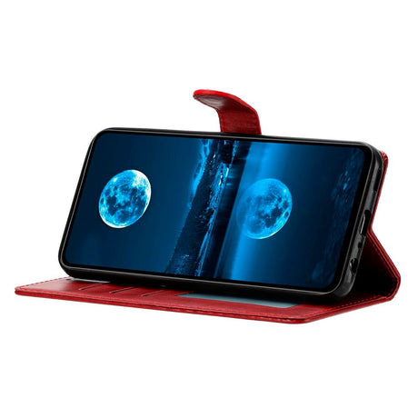 EIDERWOOD Xiaomi Redmi Note 14 Pro (5G) / Poco X7 Kunstlæder Flip Cover m. Strop - Mørkerød