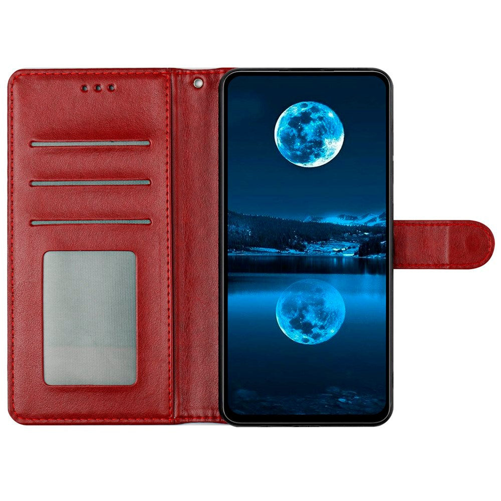 EIDERWOOD Xiaomi Redmi Note 14 Pro (5G) / Poco X7 Kunstlæder Flip Cover m. Strop - Mørkerød