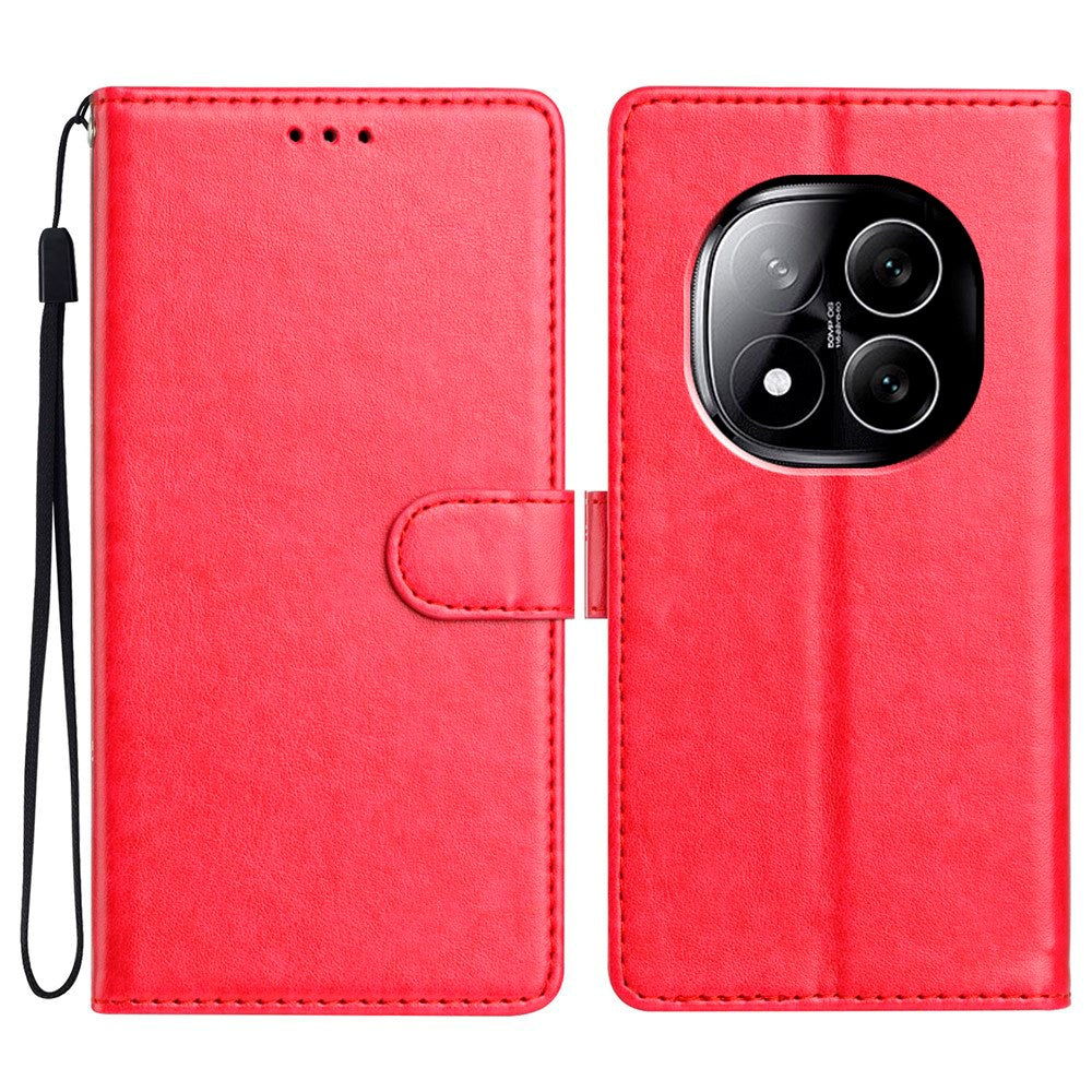 EIDERWOOD Xiaomi Redmi Note 14 Pro (5G) / Poco X7 Kunstlæder Flip Cover m. Strop - Rød