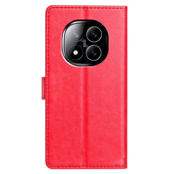 EIDERWOOD Xiaomi Redmi Note 14 Pro (5G) / Poco X7 Kunstlæder Flip Cover m. Strop - Rød