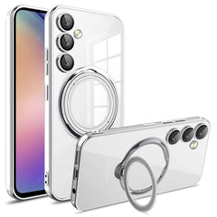 EIDERWOOD Samsung Galaxy S25 Fleksibelt Plastik Cover m. Kickstand - MagSafe Kompatibel - Gennemsigtig/Sølv