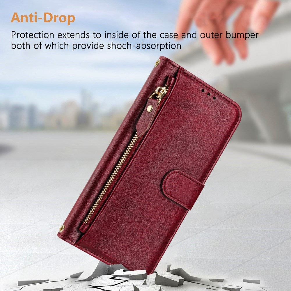 EIDERWOOD Xiaomi Redmi Note 14 Pro+ / 14 Pro (5G) Flip Cover m. Kortholder til 6 Kort & Lynlåslomme - Rød