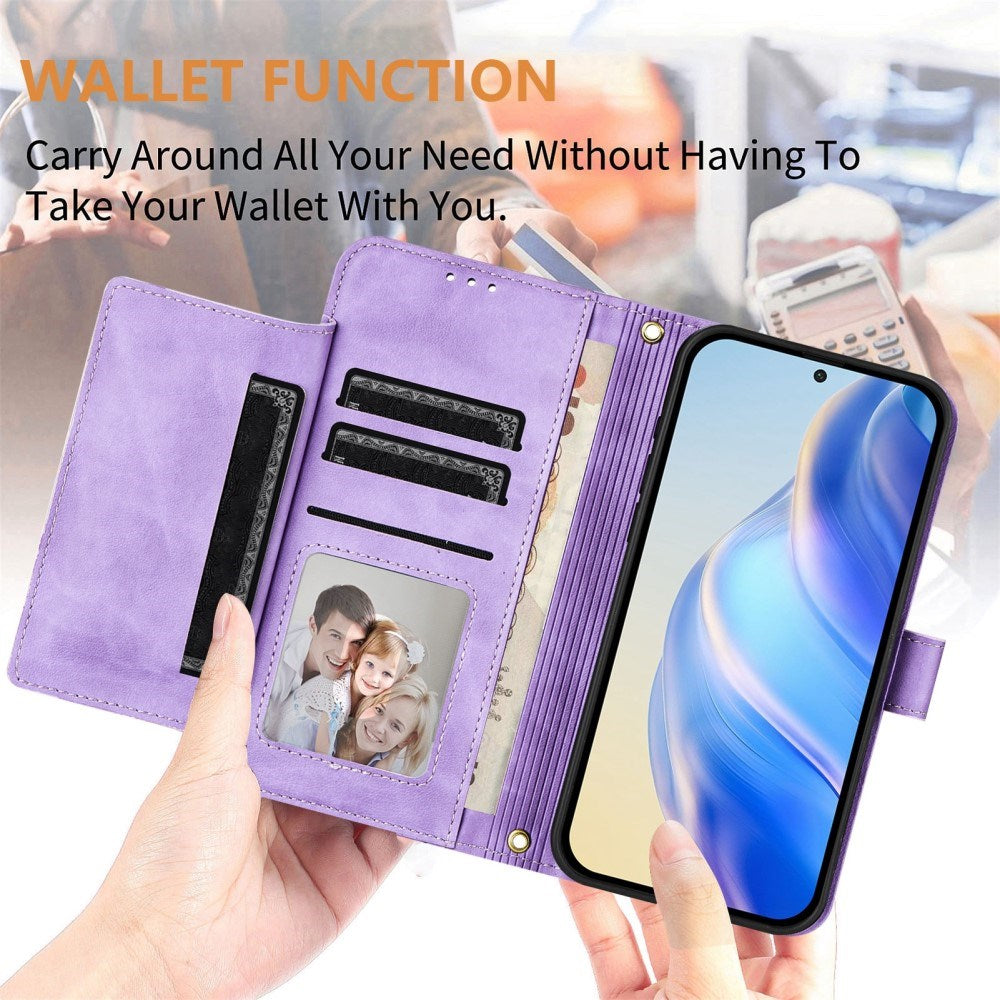 EIDERWOOD Xiaomi Redmi Note 14 Pro+ / 14 Pro (5G) Flip Cover m. Kortholder til 6 Kort & Lynlåslomme - Lilla