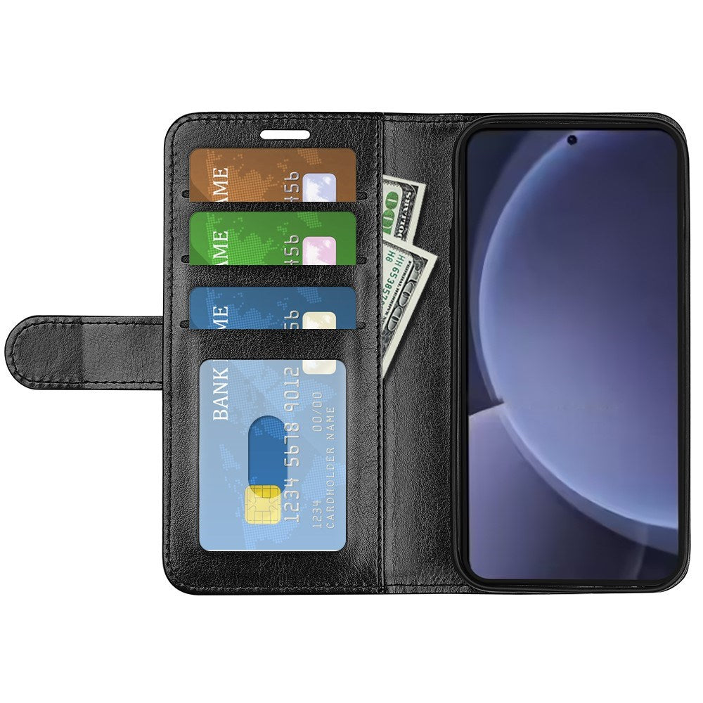 EIDERWOOD Samsung Galaxy S25+ (Plus) Kunstlæder Flip Cover m. Kortholder & Ståfunktion - Sort