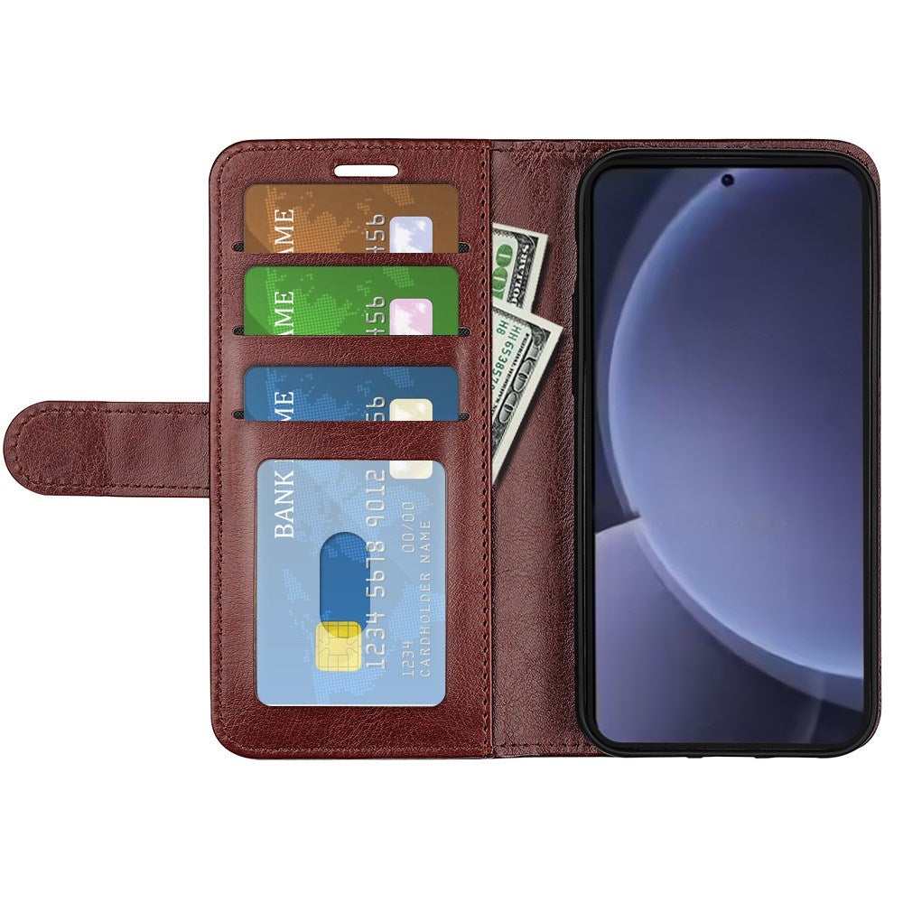 EIDERWOOD Samsung Galaxy S25+ (Plus) Kunstlæder Flip Cover m. Kortholder & Ståfunktion - Brun