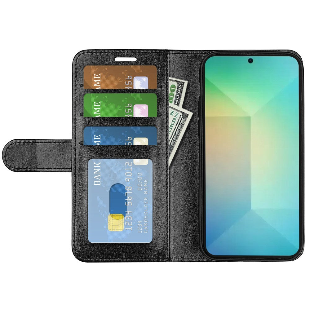 EIDERWOOD Samsung Galaxy S25 Kunstlæder Flip Cover m. Kortholder & Ståfunktion - Sort