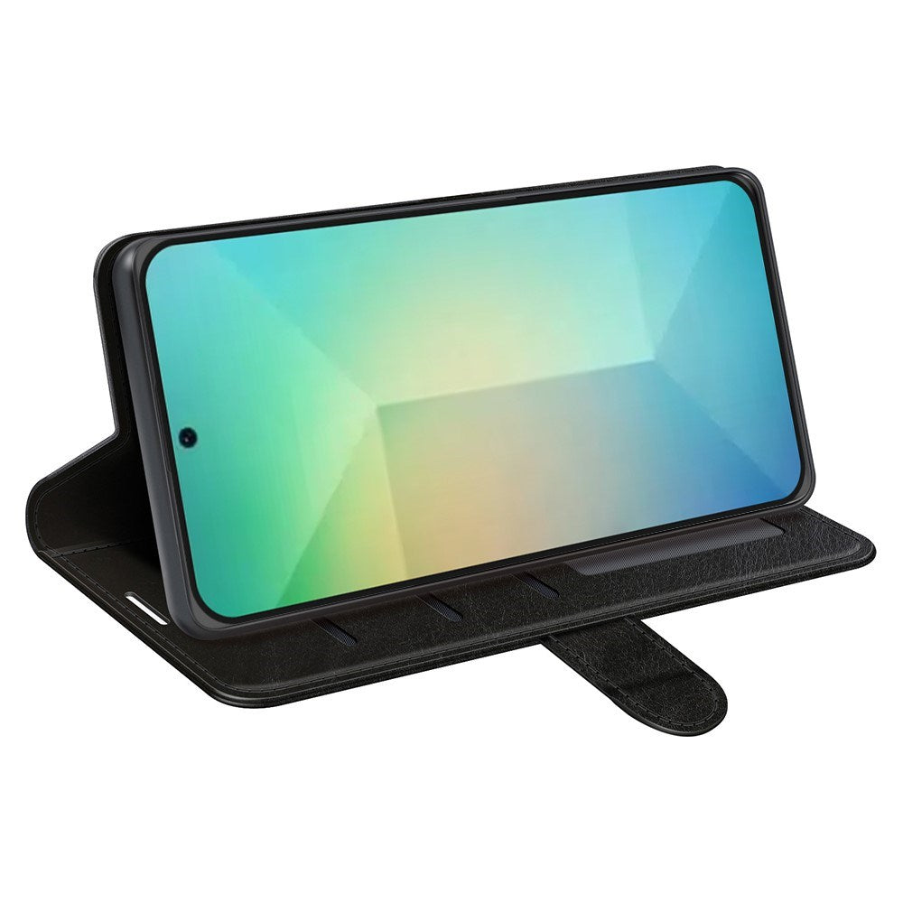 EIDERWOOD Samsung Galaxy S25 Kunstlæder Flip Cover m. Kortholder & Ståfunktion - Sort