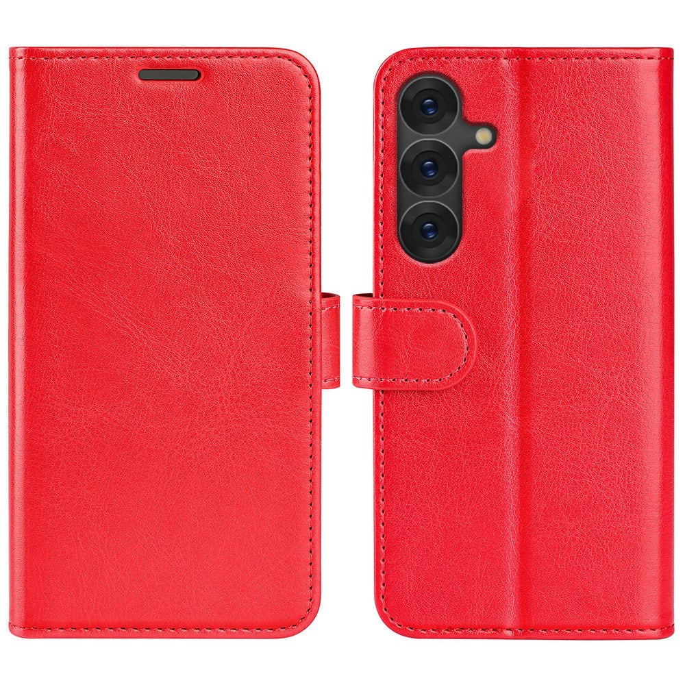 EIDERWOOD Samsung Galaxy S25 Kunstlæder Flip Cover m. Kortholder & Ståfunktion - Rød