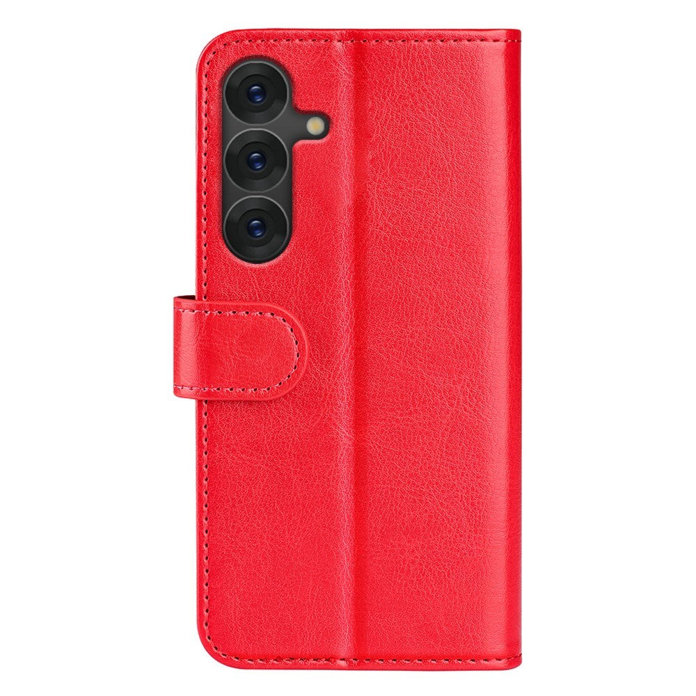 EIDERWOOD Samsung Galaxy S25 Kunstlæder Flip Cover m. Kortholder & Ståfunktion - Rød