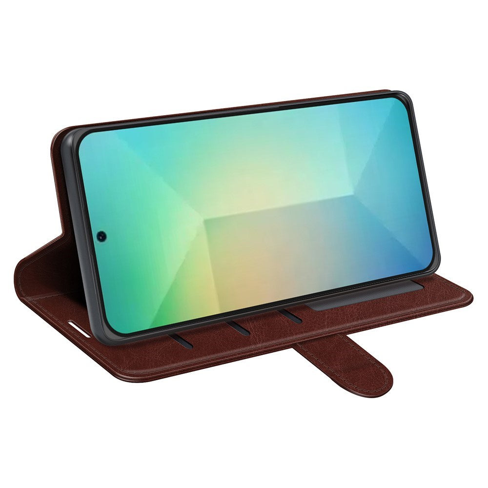 EIDERWOOD Samsung Galaxy S25 Kunstlæder Flip Cover m. Kortholder & Ståfunktion - Brun