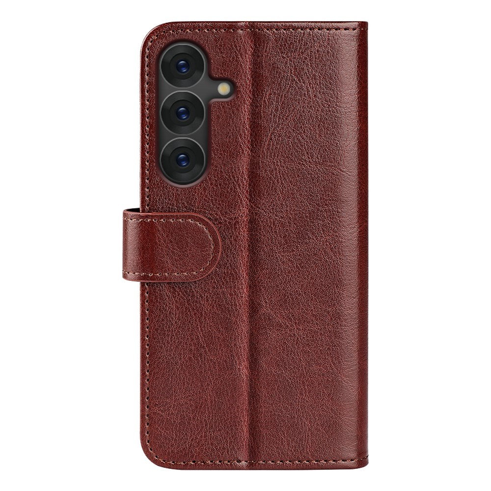 EIDERWOOD Samsung Galaxy S25 Kunstlæder Flip Cover m. Kortholder & Ståfunktion - Brun