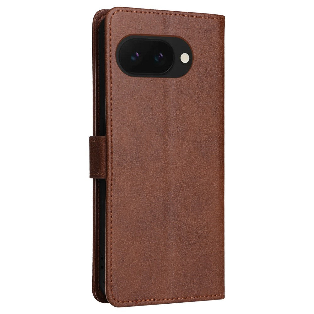 EIDERWOOD Google Pixel 9a Kunstlæder Flip Cover m. Kortholder & Strop - Brun