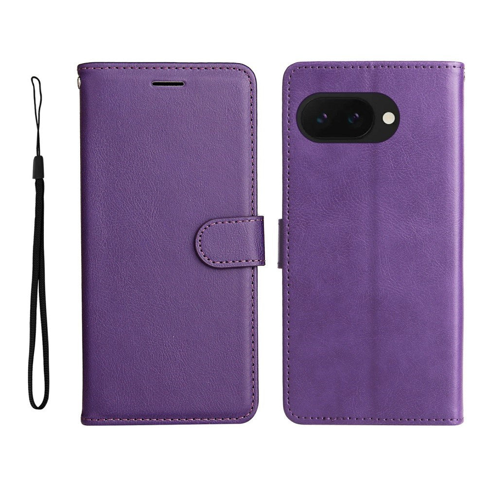 EIDERWOOD Google Pixel 9a Kunstlæder Flip Cover m. Kortholder & Strop - Lilla