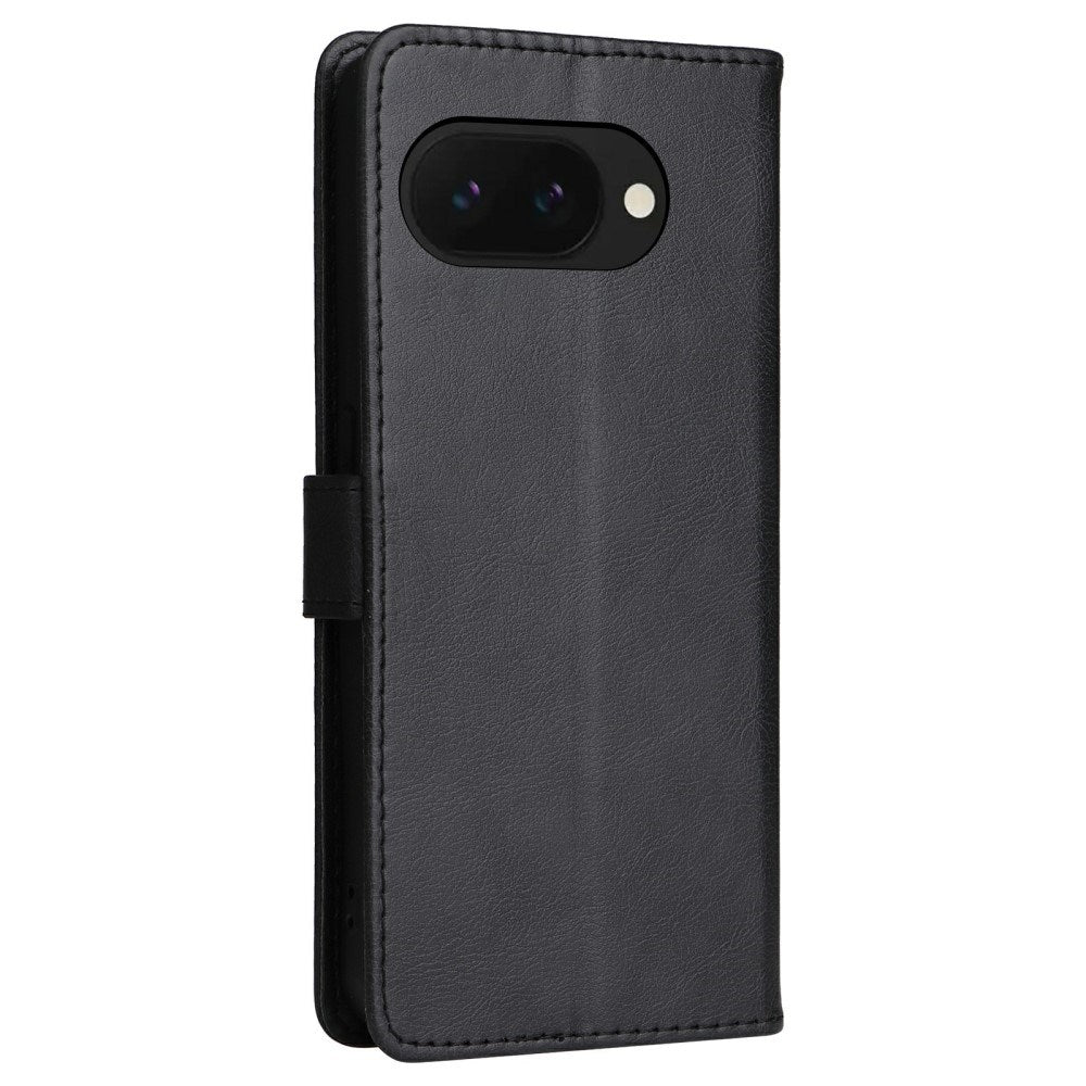EIDERWOOD Google Pixel 9a Kunstlæder Flip Cover m. Kortholder & Strop - Sort