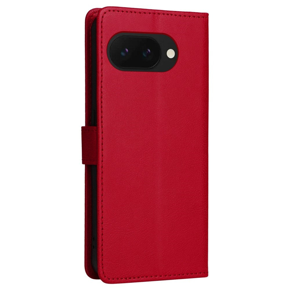EIDERWOOD Google Pixel 9a Kunstlæder Flip Cover m. Kortholder & Strop - Rød